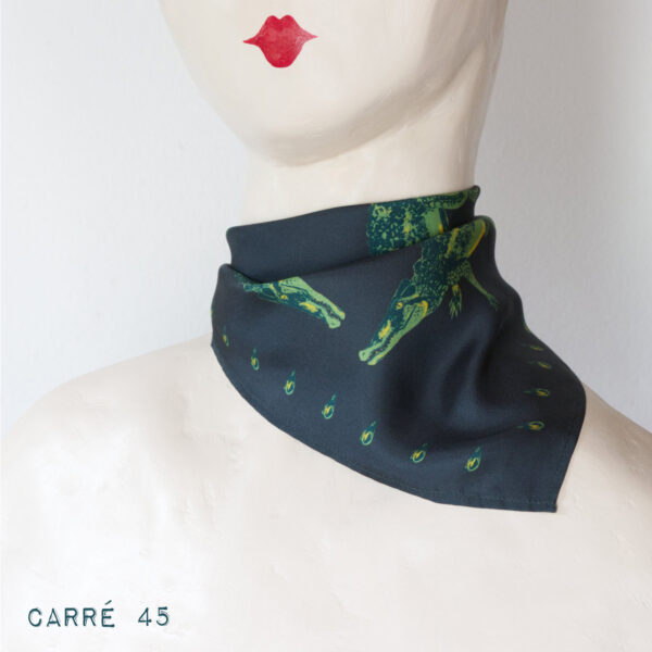 Foulard en soie – Larmes de Crocodiles