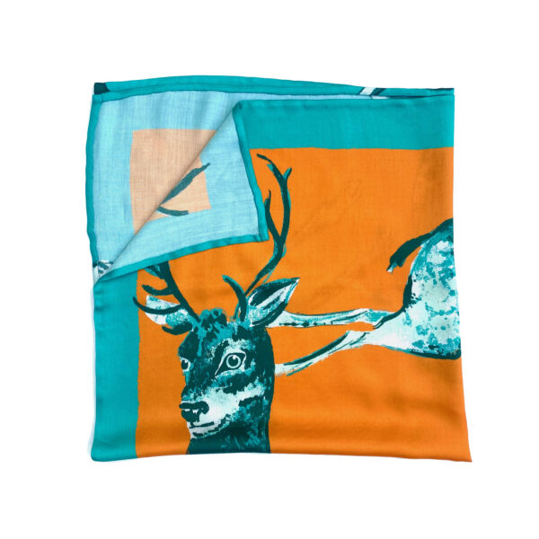 Foulard en viscose Les Cerfs | Le Bestiaire