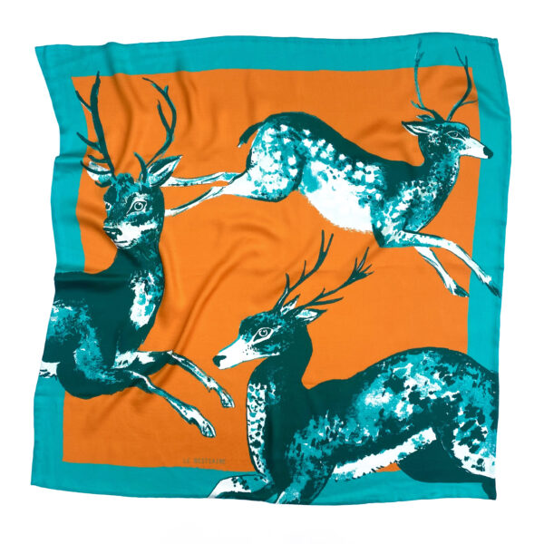 Foulard en viscose Les Cerfs | Le Bestiaire