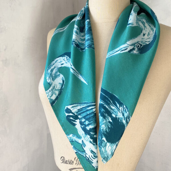 Foulard en soie Les Hérons | Le Bestiaire