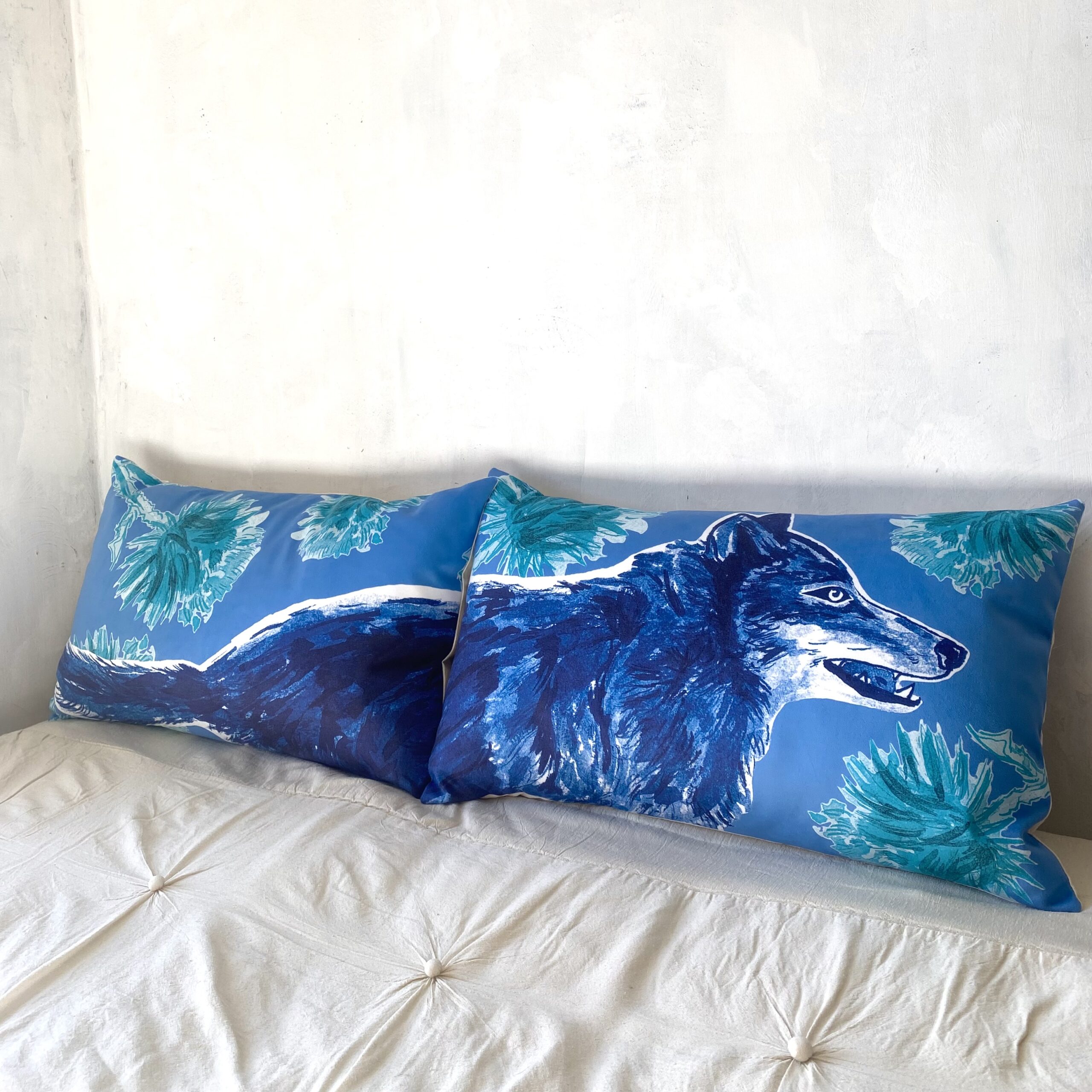 Housses de coussin Le Loup Bleu | Le Bestiaire