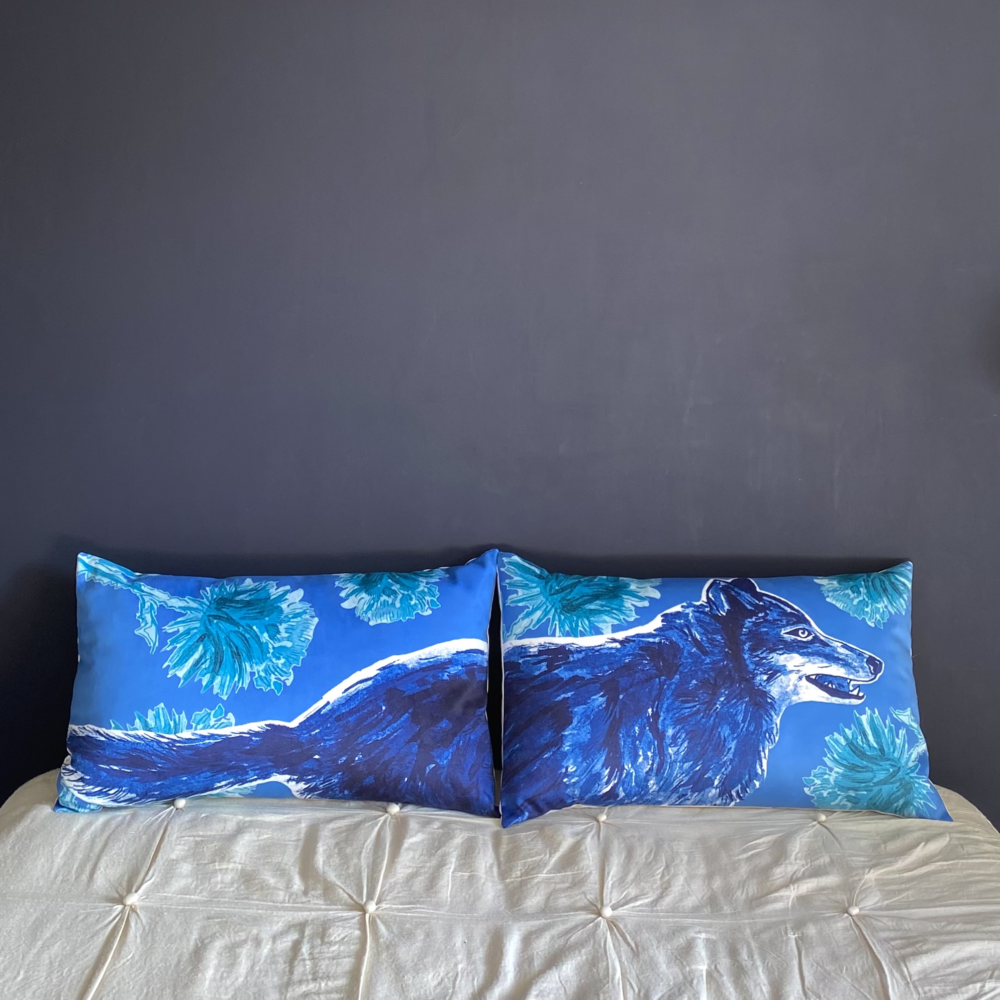 Housses de coussin Le Loup Bleu | Le Bestiaire