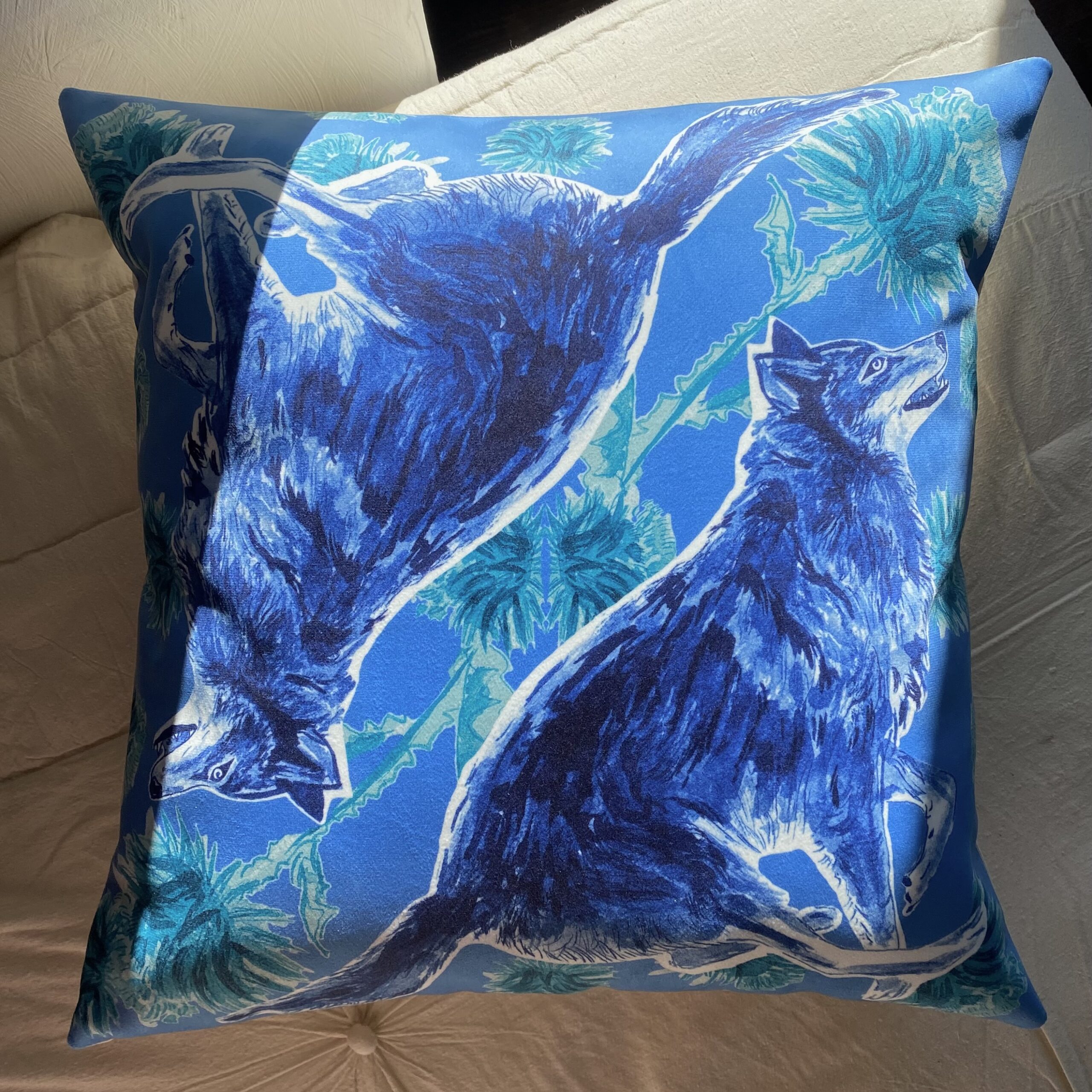 Housse de coussin Les Loups Bleus | Le Bestiaire