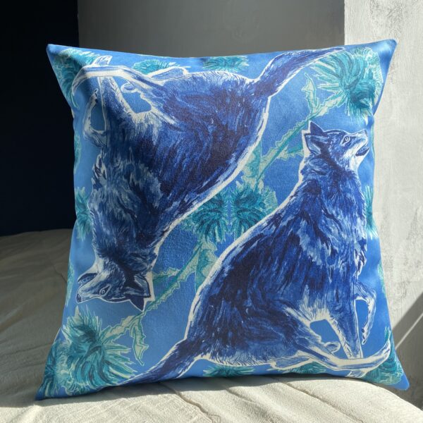Housse de coussin – Les Loups Bleus