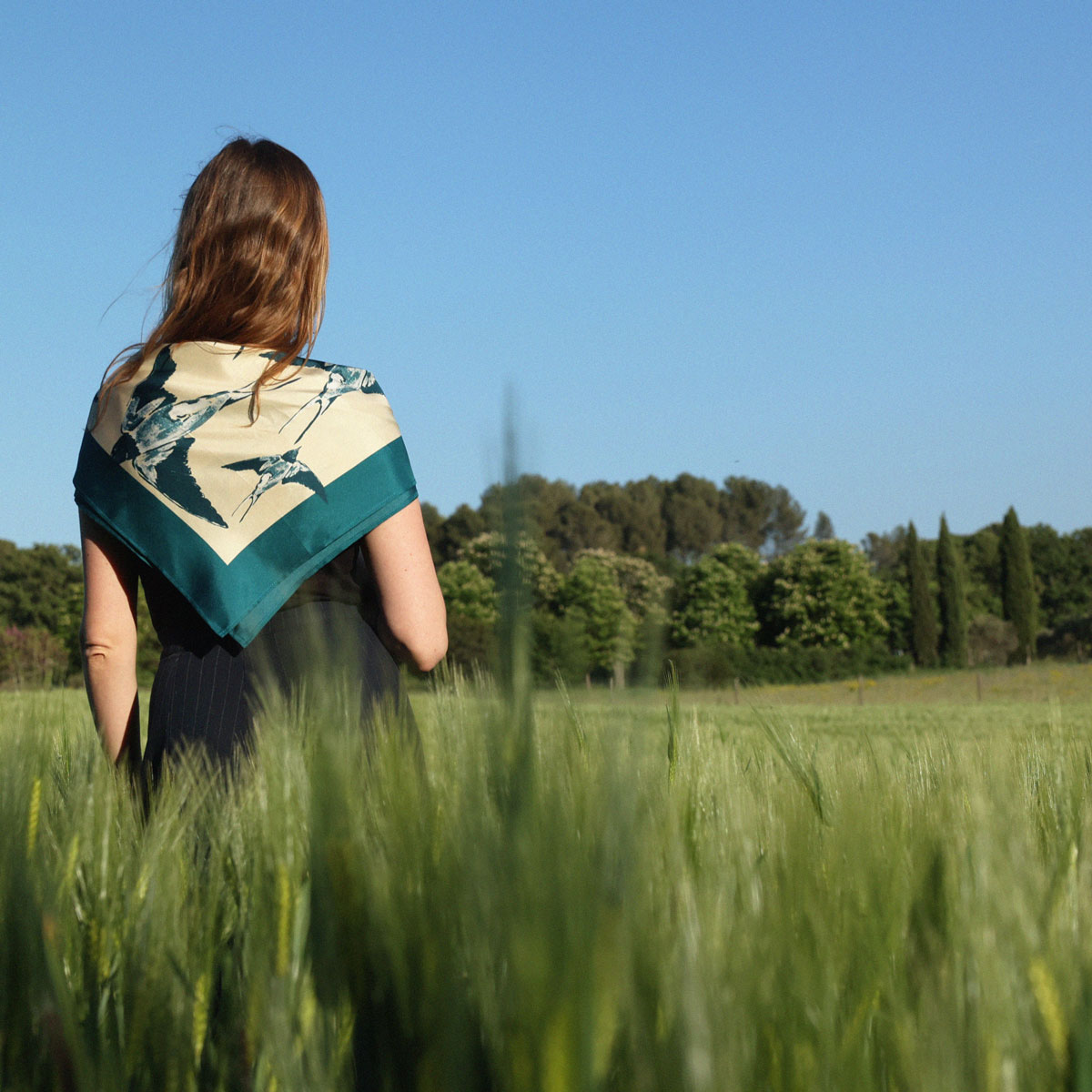 Foulard en soie - Les Hirondelles – Image 4
