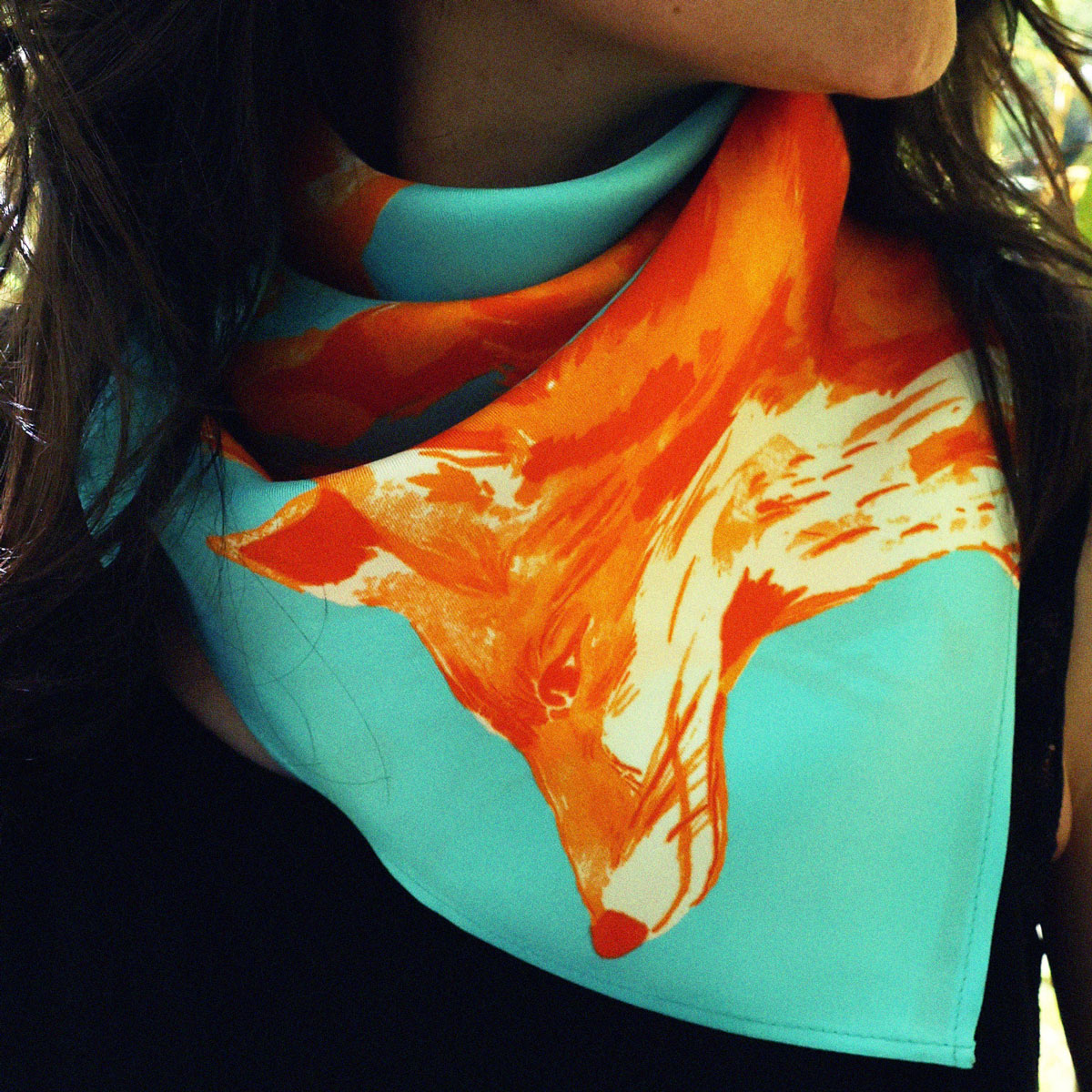 Foulard en soie Les Renards | Le Bestiaire