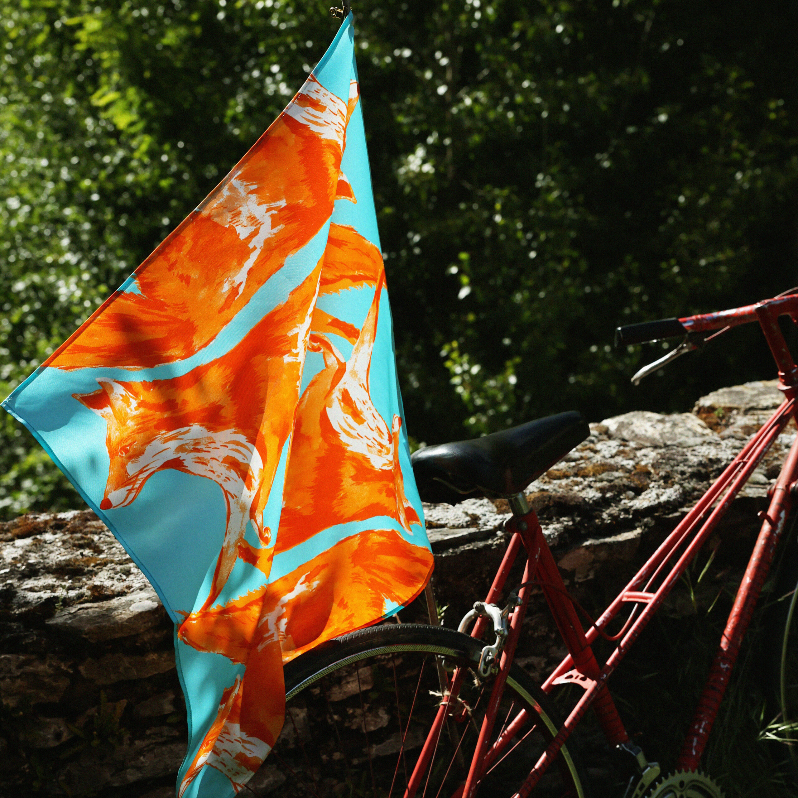 Foulard en soie Les Renards | Le Bestiaire