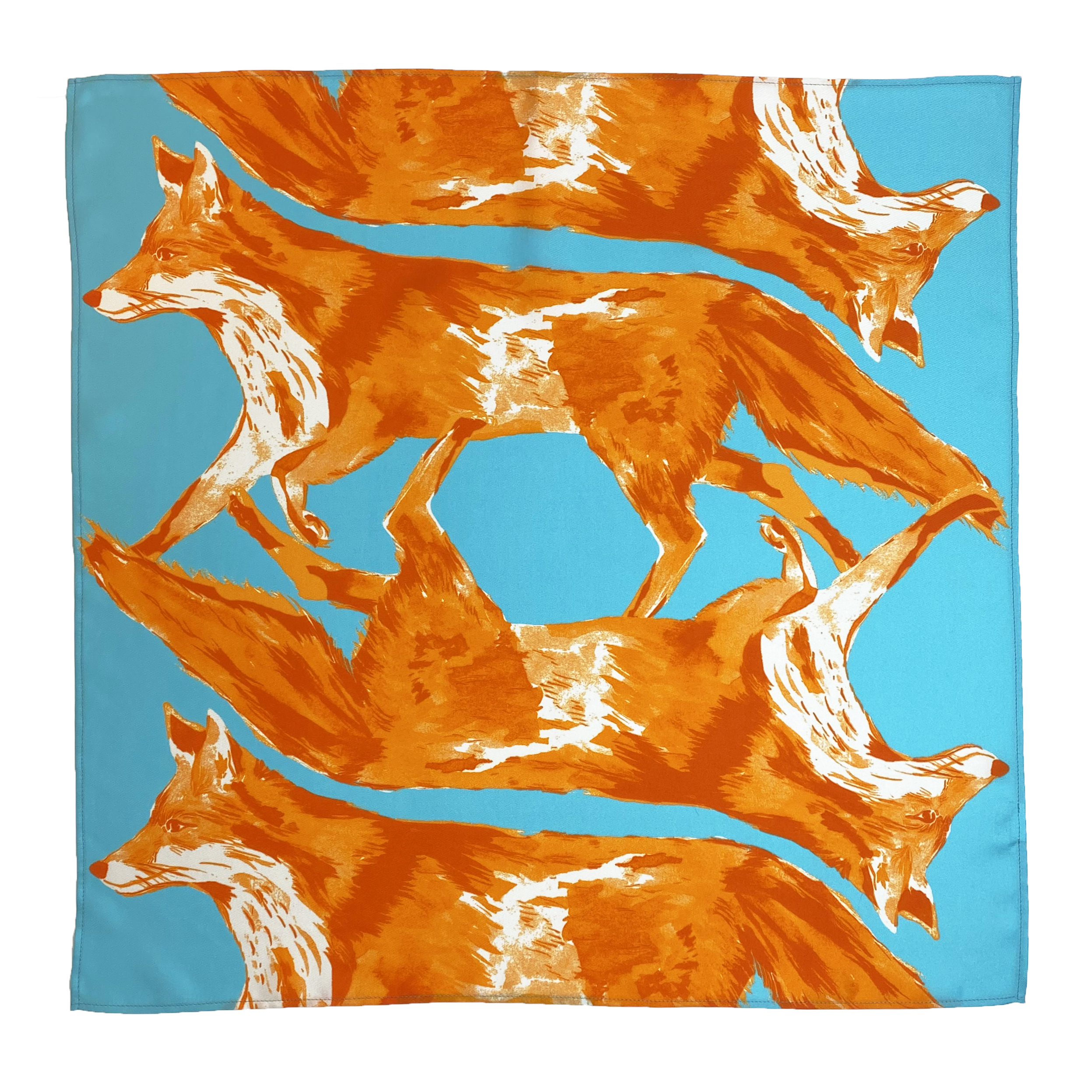 Foulard en soie Les Renards | Le Bestiaire